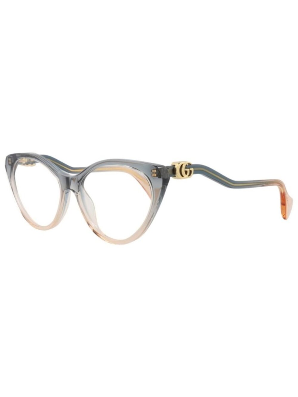 New Gucci Womens Cat Eye Blue Blue Transparent Fashion Designer Eyeglasses
